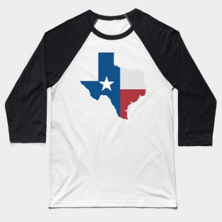 Texas map flag. Graphic Design Baseball T-Shirt